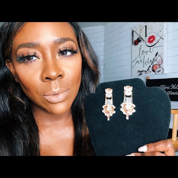 Glamorous Rhinestone Earrings - Picture 1 of 5
